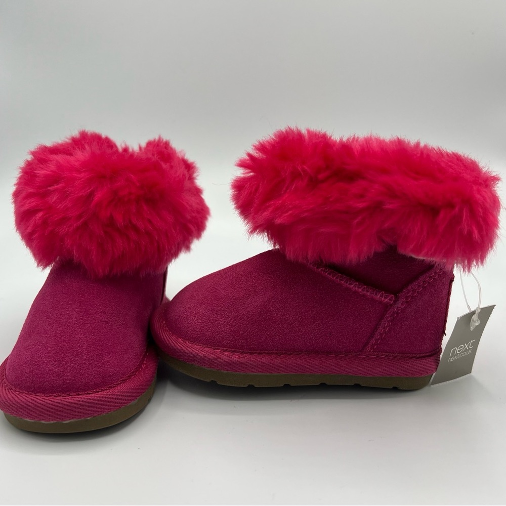 NEXT Kid's Babies Warm Winter Boots Pink UK size 3, US 4